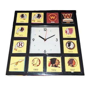 BIG Washington Commanders History Clock with 12 pictures HTTR